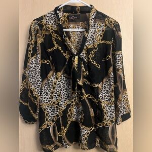 Chain print blouse